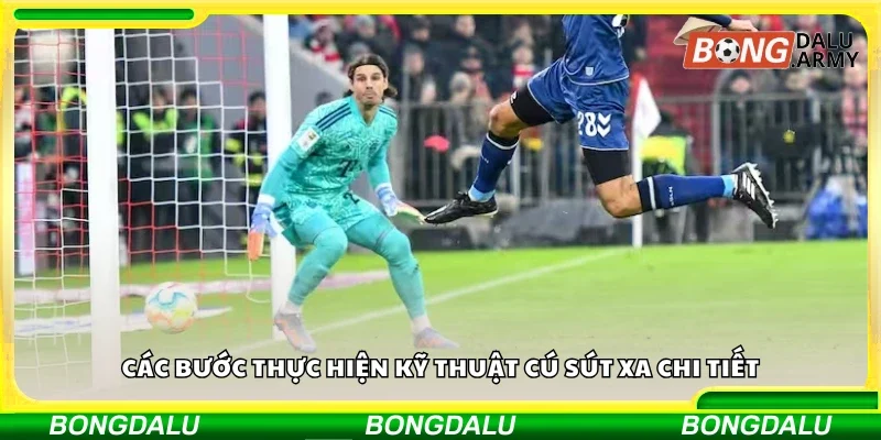 Các bước thực hiện kỹ thuật cú sút xa chi tiết