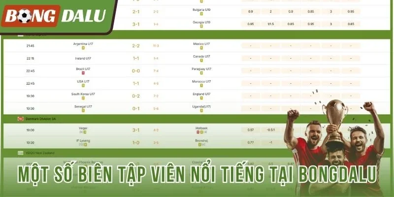Một số biên tập viên nổi tiếng tại Bongdalu